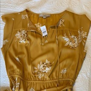 Loft Midi Dress in Yellow NWT